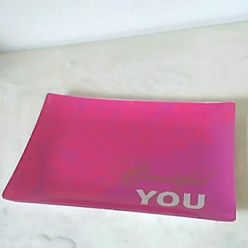 beautiful you glass office or home decorative plate accessory